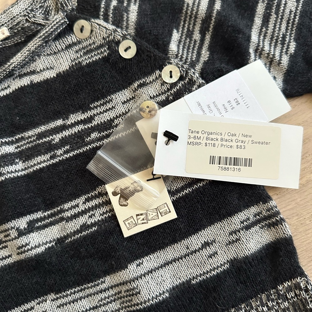 Tane Organics Striped Sweater with Buttons
